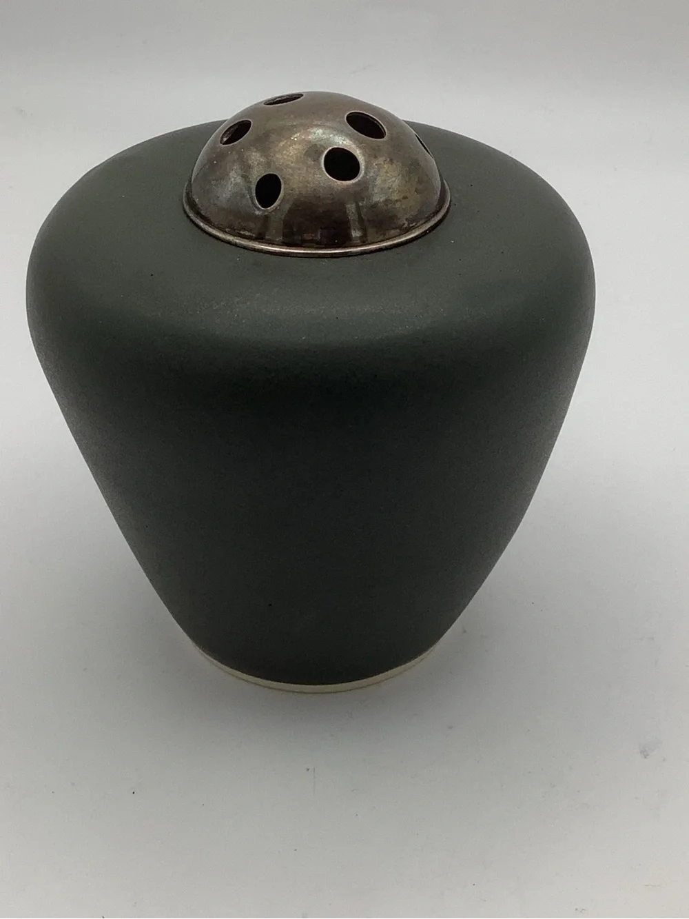 Two Matte Charcoal Gray Pottery Vases